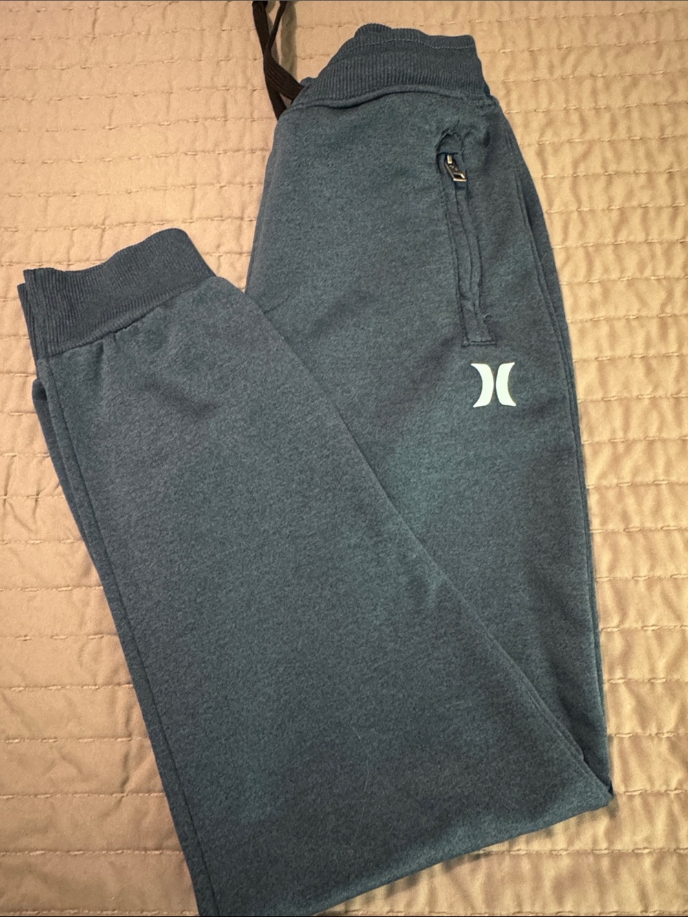 Hurley Teal-Gray Logo Jogger Pants
